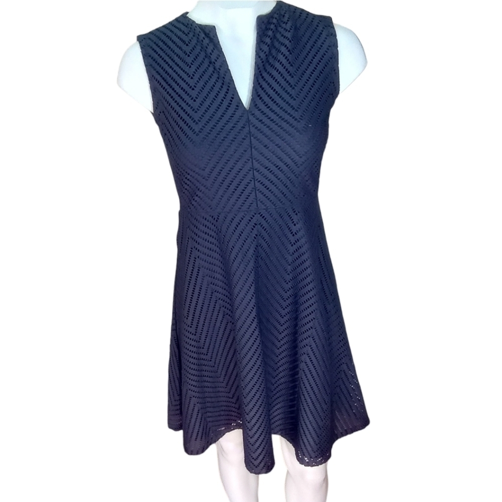 Tory Burch Fit and Flare Navy Dress EUC Size XSmall
